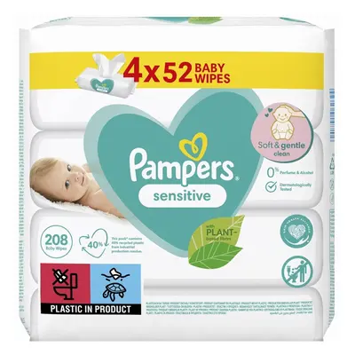 PAMPERS Sensitive 4x52 ks - vlhčené ubrousky