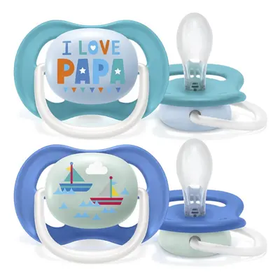 Philips AVENT Šidítko Ultra air Text 6-18m chlapec, ks