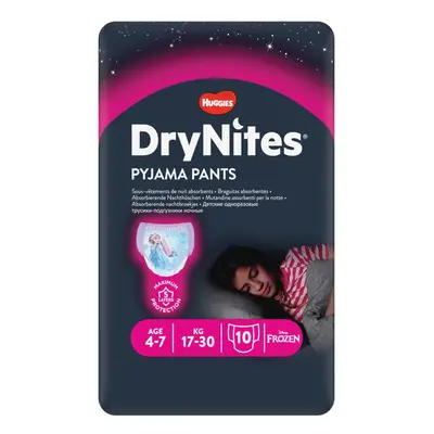 HUGGIES® DryNites Kalhotky plenkové jednorázové pro dívku let (17-30 kg) ks