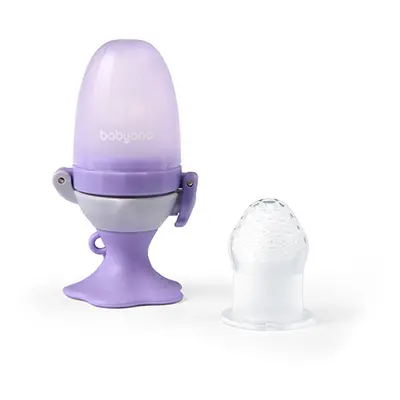 BABYONO Dudlík silikonový na krmení Flower violet 6m+