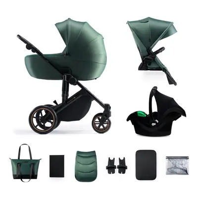 KINDERKRAFT SELECT Kočárek kombinovaný 3v1 Prime Dark Green, Premium