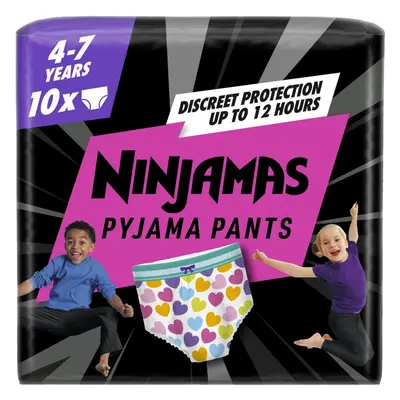 NINJAMAS Kalhotky plenkové Pyjama Pants Srdíčka, ks, let, 17kg-30kg