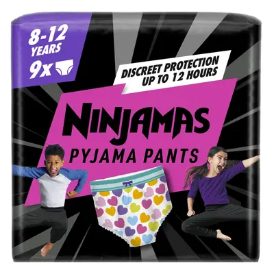 NINJAMAS Kalhotky plenkové Pyjama Pants Srdíčka, ks, let, 27kg-43kg