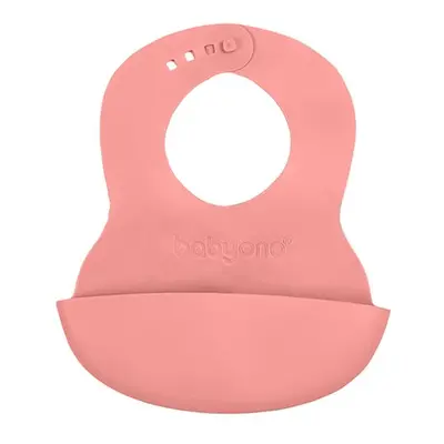 BABYONO Bryndák měkký plastový s kapsou bez BPA pink 6m+