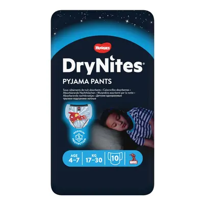 HUGGIES® DryNites Kalhotky plenkové jednorázové pro kluka let (17-30 kg) ks