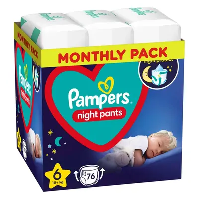 PAMPERS Night Pants Kalhotky plenkové jednorázové (15 kg+) ks - MĚSÍČNÍ ZÁSOBA