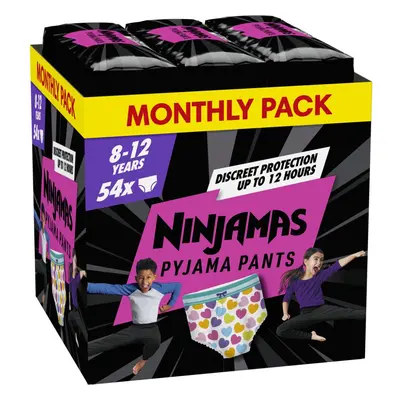 NINJAMAS Kalhotky plenkové Pyjama Pants Srdíčka, ks, let, 27kg-43kg