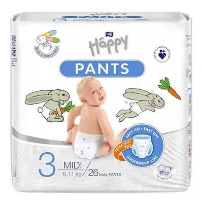 BELLA HAPPY Pants Kalhotky plenkové jednorázové Midi (6-11 kg) ks