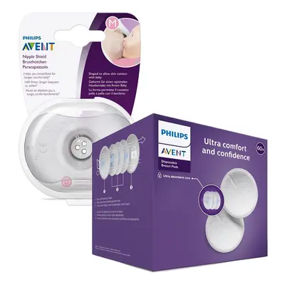 Philips AVENT Chránič bradavek - medium ks + ster.krabička + Prsní vložky jednorázové ks