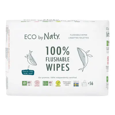 ECO BY NATY Ubrousky vlhčené bez vůně splachovatelné - výhodné balení 3x56 ks