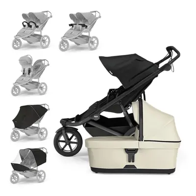 THULE Kočárek sourozenecký Urban Glide Double Black/Soft Beige set