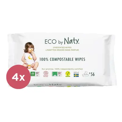 4x ECO BY NATY Sensitive Vlhčené ubrousky bez vůně ks