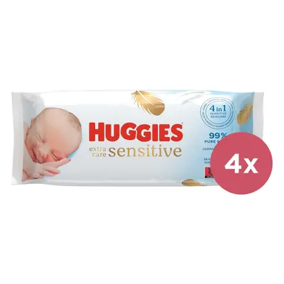 4x HUGGIES® Ubrousky vlhčené Extra Care Single ks