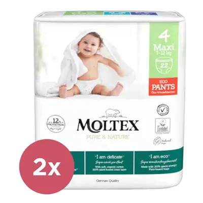 2x MOLTEX Pure&Nature Kalhotky plenkové jednorázové Maxi (7-12 kg) ks