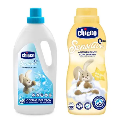 CHICCO Prostředek prací dětský Sensitive 1,5 l + Aviváž konc. Jemný dotyk ml