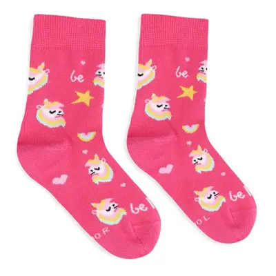 Dětské barefootové ponožky Be Lenka Kids - Crew - Unicorn - BubleGum Pink pink