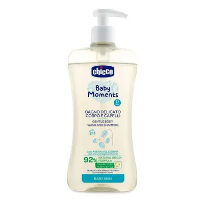 CHICCO Šampon jemný na vlasy a tělo s dávkovačem Baby Moments % přírodních složek ml