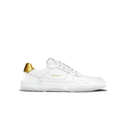 Barefoot tenisky Barebarics Zing - White & Gold - Leather black