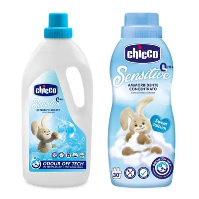 CHICCO Prostředek prací dětský Sensitive 1,5 l + Aviváž konc. Sladký Pudr ml