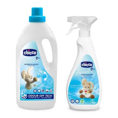 CHICCO Prostředek prací dětský Sensitive 1,5 l + Odstraňovač skvrn Sensitive ml