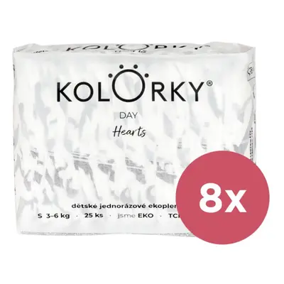 KOLORKY DAY Pleny jednorázové eko, srdce (3-6 kg) ks - MĚSÍČNÍ ZÁSOBA