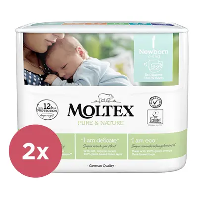 2x MOLTEX Pure&Nature Pleny jednorázové Newborn (2-4 kg) ks