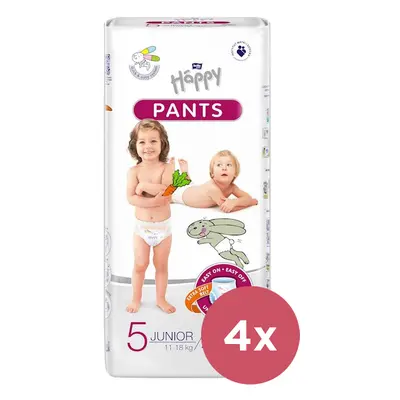 4x BELLA HAPPY Pants Kalhotky plenkové jednorázové Junior (11-18 kg) ks