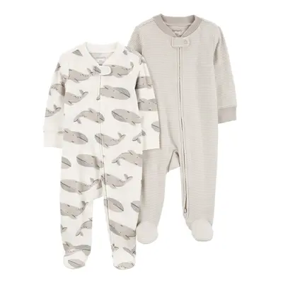 CARTER'S Overal na zip Sleep&Play Gray Whale/Stripe neutral 2ks 3m/vel.