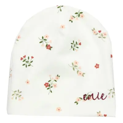 ENIE BABY Čepice dětská Flowers creme 0-1m