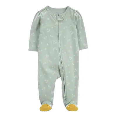 CARTER'S Overal na zip Sleep&Play Green Floral Bee holka 9m/vel.