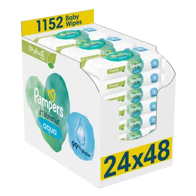 PAMPERS Ubrousky vlhčené Harmonie Aqua Plastic Free 24x48 ks