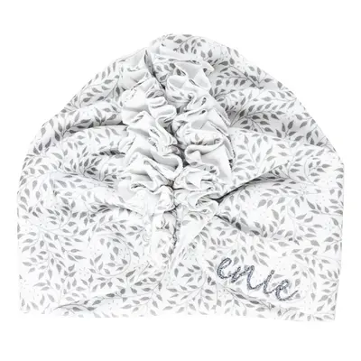 ENIE BABY Čepice dětská turban Grey Leaves Uni 12-16m