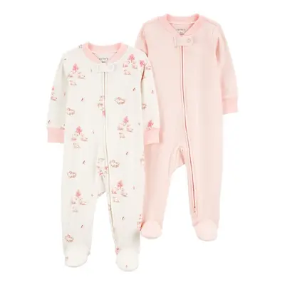 CARTER'S Overal na zip Sleep&Play Pink Sheep/Stripe holka 2ks 9m/vel.