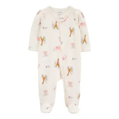 CARTER'S Overal na zip Sleep&Play Ivory Animal holka 6m/vel.