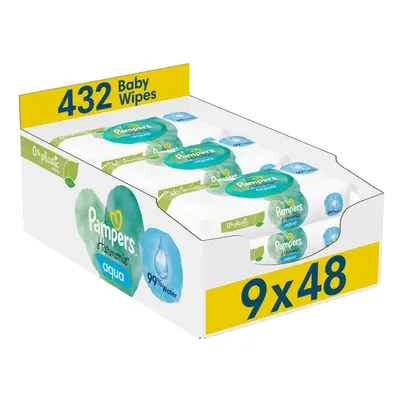 PAMPERS Ubrousky vlhčené Harmonie Aqua Plastic Free 9x48 ks