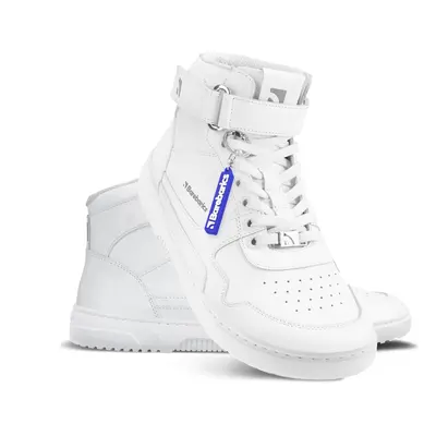 Barefoot tenisky Barebarics Zing - High Top - All White - Leather white