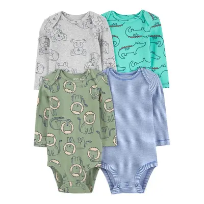 CARTER'S Body dlouhý rukáv Blue/Gray Animal kluk 4ks 3m/vel.