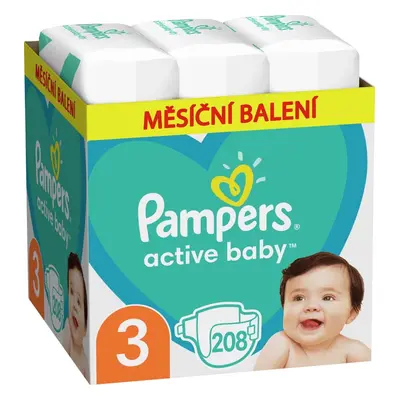 PAMPERS Active Baby Pleny jednorázové (6-10 kg) ks - MĚSÍČNÍ ZÁSOBA