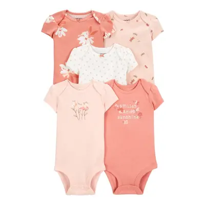 CARTER'S Body krátký rukáv Pink Floral holka 5ks 24m/vel.