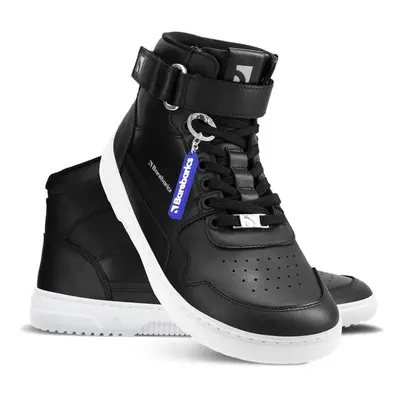 Barefoot tenisky Barebarics Zing - High Top - Black & White - Leather black