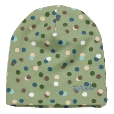 ENIE BABY Čepice dětská Dots olive 0-1m