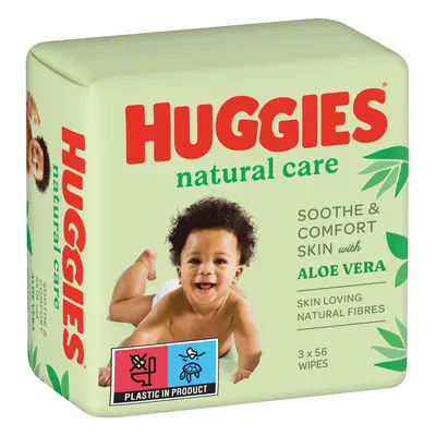 HUGGIES® Natural Triplo Ubrousky vlhčené 56x3 ks