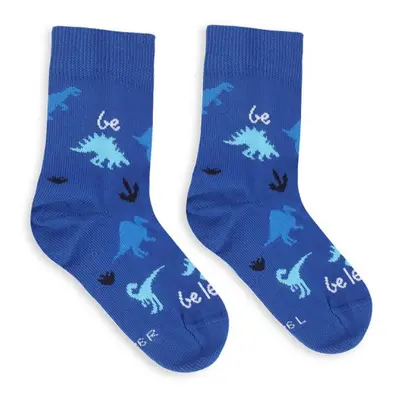 Dětské barefootové ponožky Be Lenka Kids - Crew - Dino - Royal Blue blue