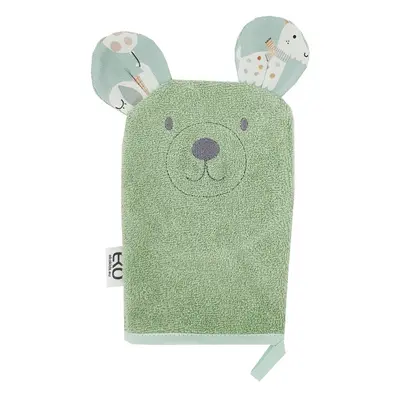 EKO Žínka bavlněná s oušky Bear Olive green 20x15 cm