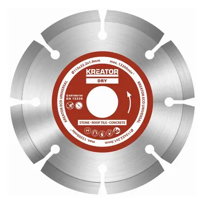 3 x Diamantový kotouč segmentový Kreator UNIVERZAL 115mm KRT080100