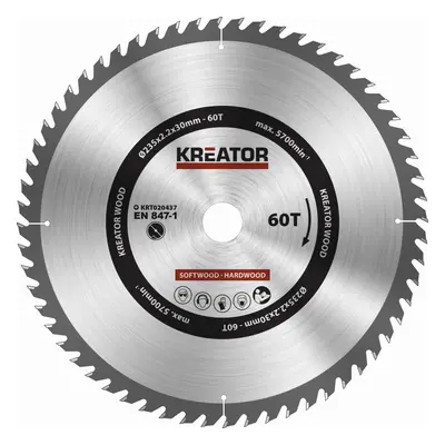 Pilový kotouč na dřevo Kreator 235mm 60T KRT020437