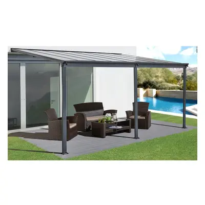 Hliníková pergola LANITPLAST WALL 53 antracit + opál PC