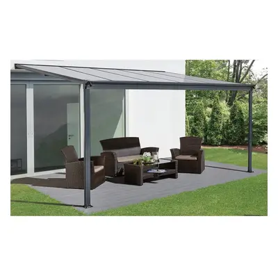 Hliníková pergola LANITPLAST WALL 33 antracit + čirý PC LG2086