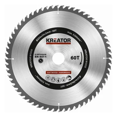 Pilový kotouč na dřevo Kreator 254mm 60T KRT020428