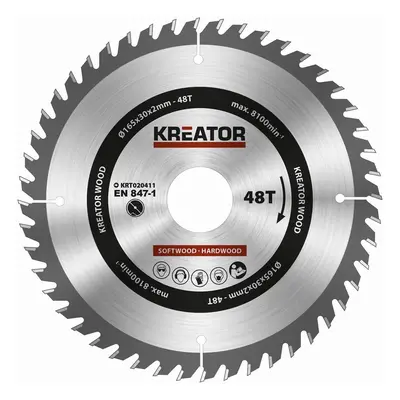 Pilový kotouč na dřevo Kreator 165 mm 48T KRT020411